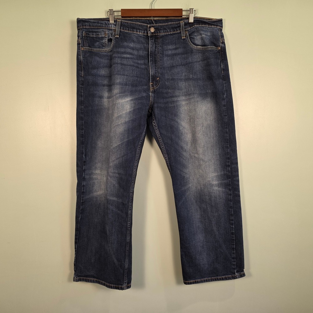Levis 569 Loose Straight Jeans Mens 42x30 Dark Wash Blue Denim WaterLess 42x28.5